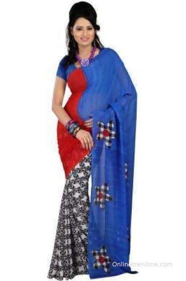 Bunny Sarees Floral Print Daily Wear Georgette Sari Bunny Sarees Floral Print Daily Wear Georgette Sari